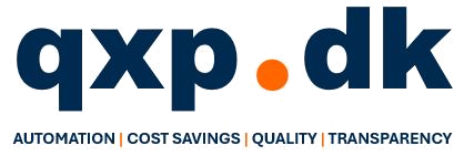 Blue and orange qxp.dk logo